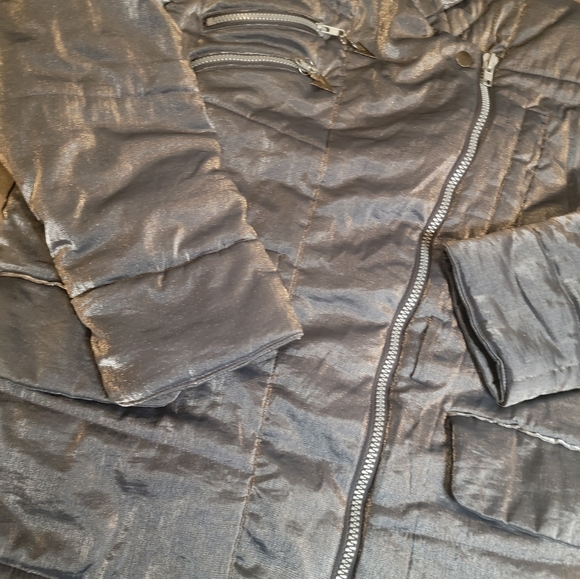 VTG 90S 80S Mulberry Street jacket Size M luminescent silver READ - Picture 6 of 12